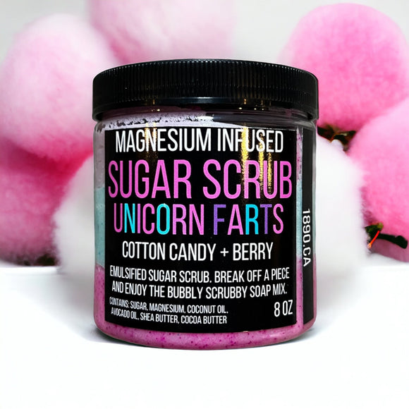 Unicorn Farts Sugar Scrub (Magnesium Infused) (Cotton Candy + Mixed Berries)